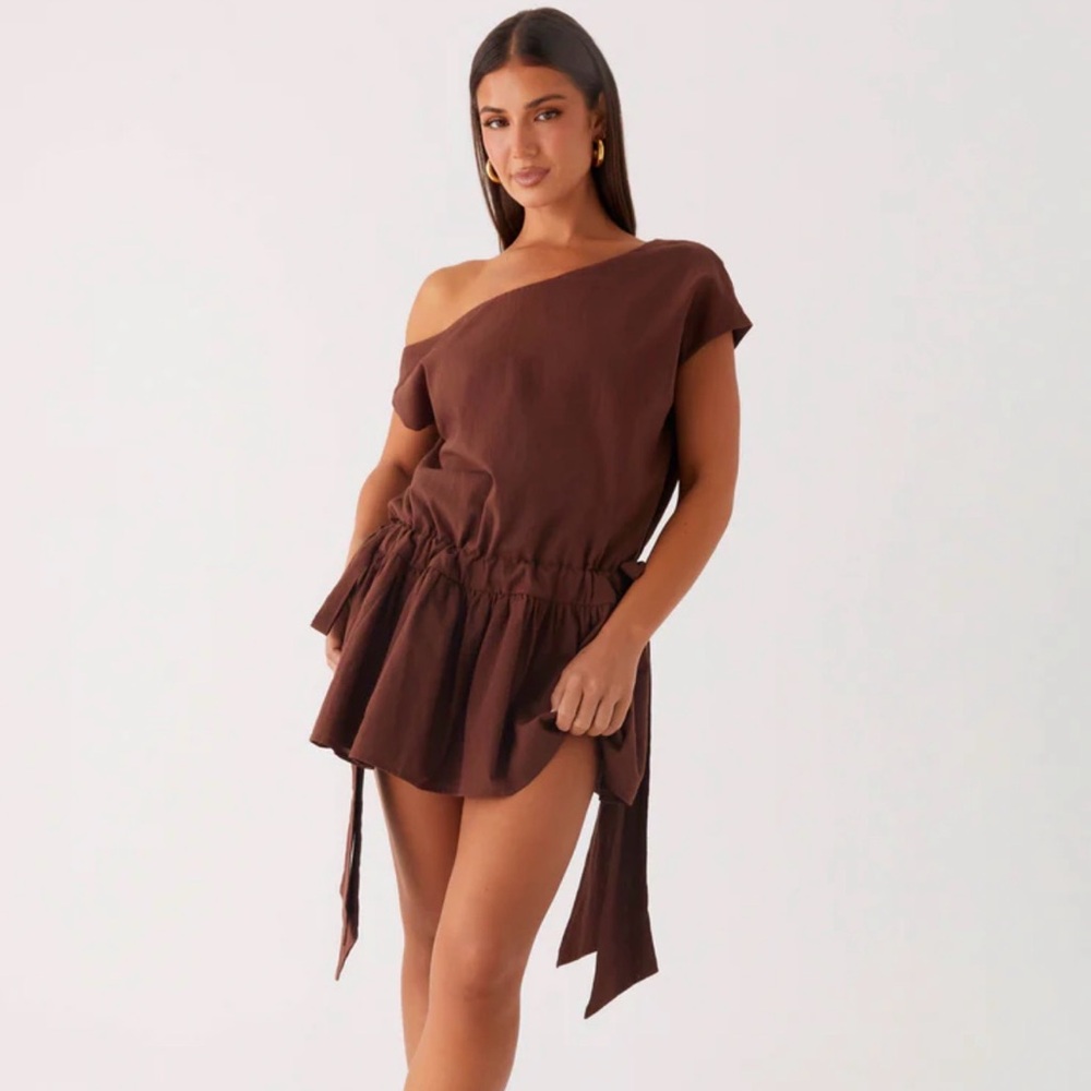 Pepper mayo brown mini Ettie dress